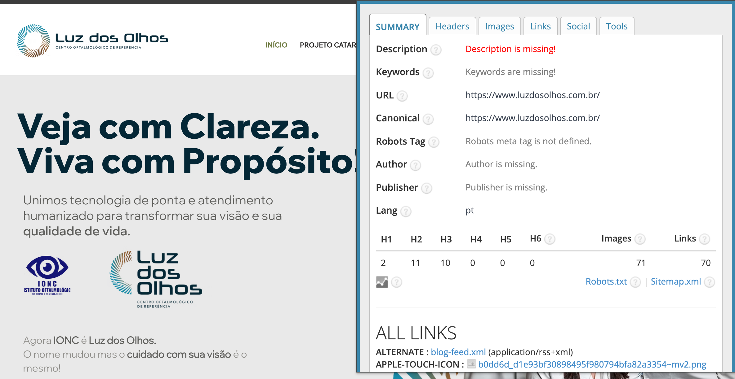 Auditoria SEO - Description is missing